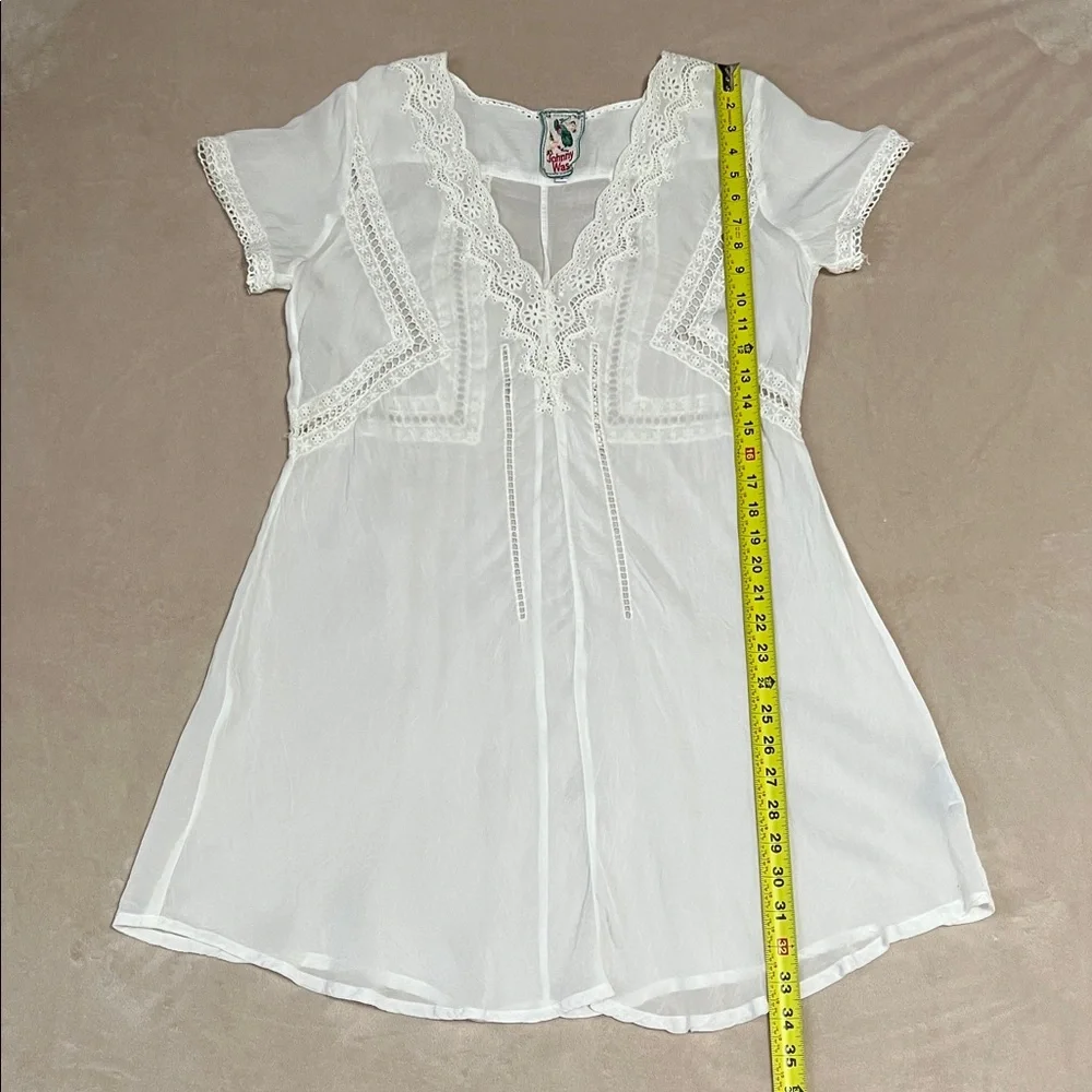 Johnny Was White Eyelet Lace Detail Tunic. Women’s Size Small - Picture 5 of 9